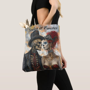 Tote Bag Steampunk Gothique Squelette Couple Aspect industr