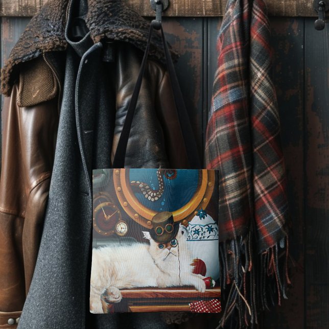 Tote Bag Steampunk Thé de chat sous-marin (Créateur téléchargé)