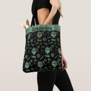 Tote Bag Steampunk Verdigris Bronze Balloons Nom personnali