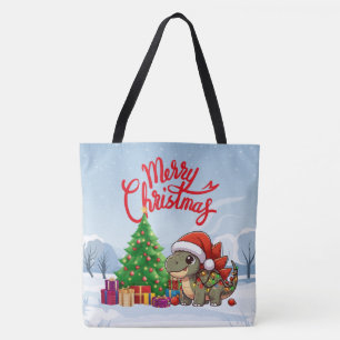 Tote Bag Stegosaurus de Noël pour bébé mignon/Whimsical