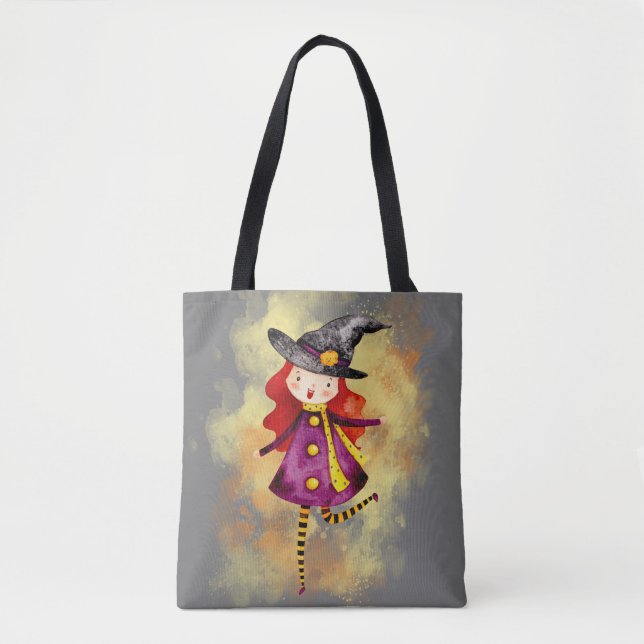 Tote Bag Stellalunarts Halloween sorcière mignonne fille (Devant)