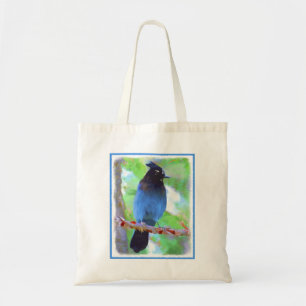 Tote Bag Steller's Jay Painting - Art original pour oiseaux