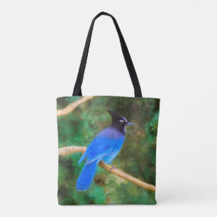 Tote Bag Steller's Jay Painting - Art original pour oiseaux