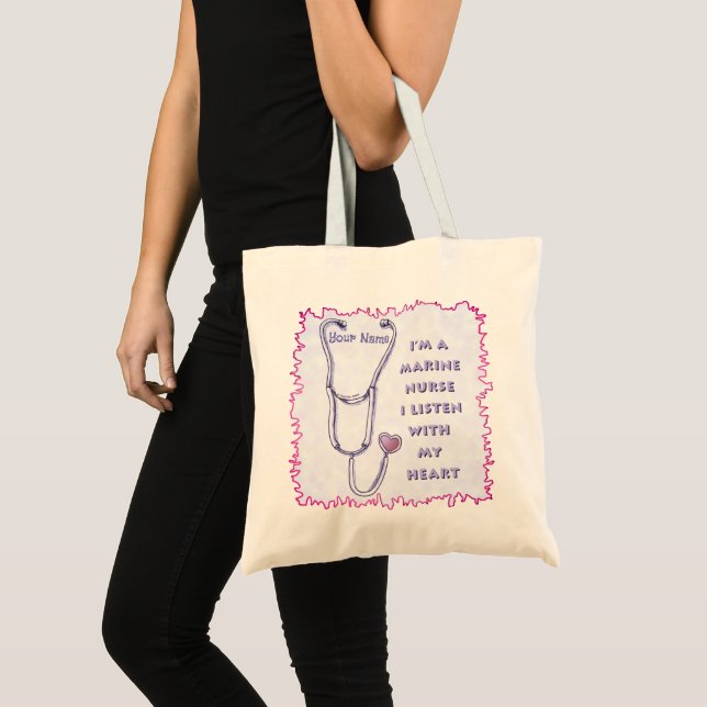 Tote Bag Stéthoscope d'infirmière de marine (Devant (produit))