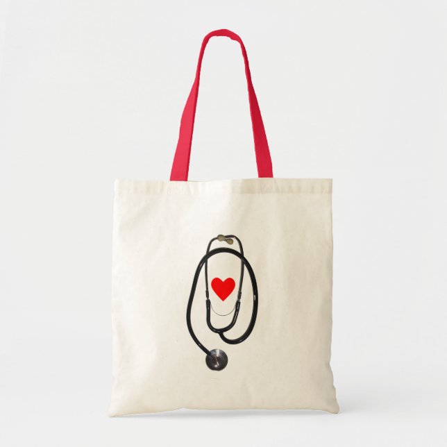 Tote Bag Stéthoscope et coeur (Devant)