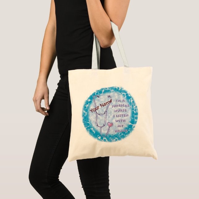 Tote Bag Stéthoscope Infirmière Chirurgicale du Cœur (Devant (produit))