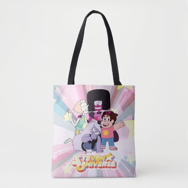 Tote Bag Steven Universe | Crystal Gem Group Huddle (Devant)