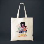 Tote Bag Steven Universe | Crystal Gem Group Huddle<br><div class="desc">Découvrez les Crystal Gems Steven Universe,  Garnet,  Pearl et Amethyst dans cette pose groupée !</div>