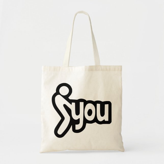 Tote Bag Stick Figure Fing Screw You #USAPatriotGraphics (Devant)