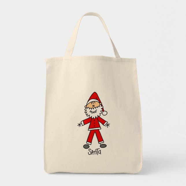 Tote Bag Stick Figure Santa Claus Tshirts et cadeaux (Devant)