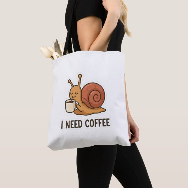 Tote Bag Sticker café escargot mignon (De près)