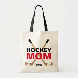 Tote Bag Sticks de hockey et chuck de maman de hockey Perso