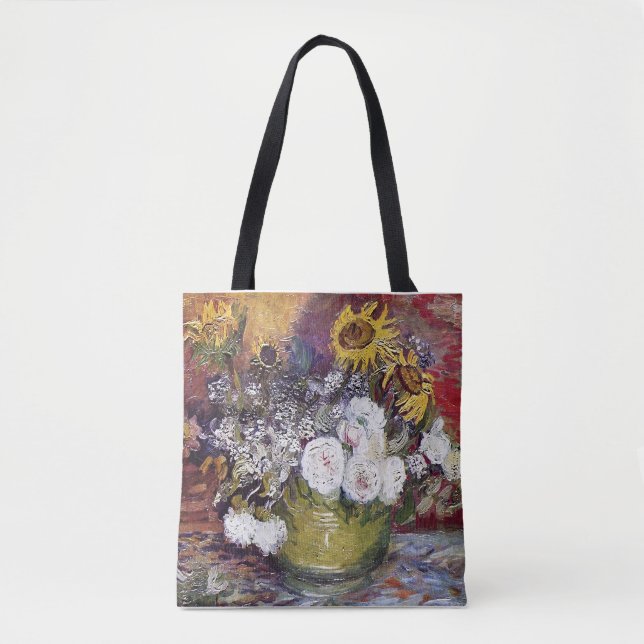 Tote Bag Still Life avec Roses et tournesols - Van Gogh (Devant)