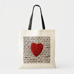 Tote Bag Stoffhintergrund mit Herz