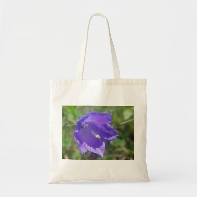 Tote Bag Stofftasche grosse blaue Glockenblumenblüte (Devant)