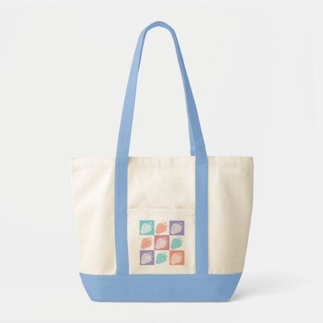 Tote Bag Strawberries Colorful Summer (Devant)