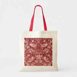 Tote Bag Strawberry Thief Maroon, William Morris