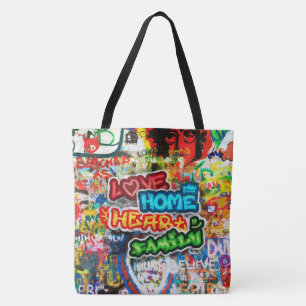 Tote Bag Streetart Graffiti Amour Maison Cœur Coloré Funky