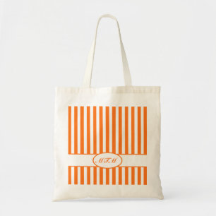 Tote Bag Stripes automnales citrouilles avec monogramme