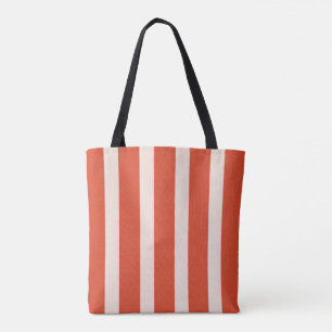 Tote Bag Stripes design deux tons chaud rouge rose pâle