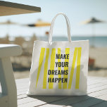 Tote Bag Stripes Jaunes Modernes & Faites Votre Rêve<br><div class="desc">Stripes Jaunes Modernes & Faites Votre Rêve</div>