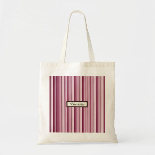 Tote Bag Stripes verticales contemporaines de couleur rose