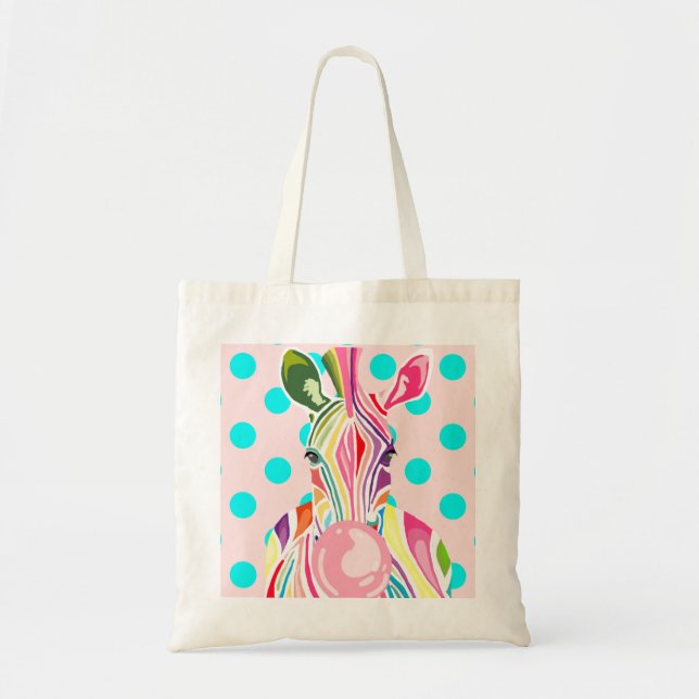 Tote Bag Stripez et turquoise Dotz (Devant)