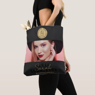 Tote Bag Studio de Maquillage Logo Black Gold Réseaux Socia