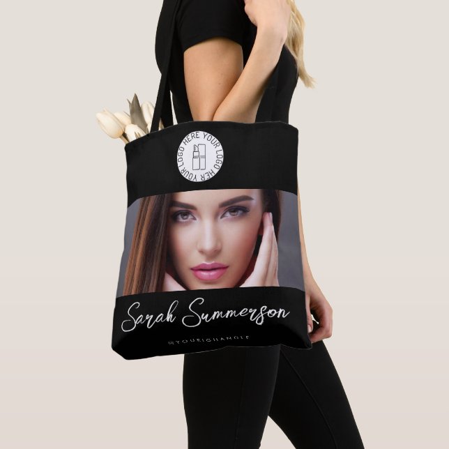 Tote Bag Studio de Maquillage Photo Logo Noir Blanc (De près)
