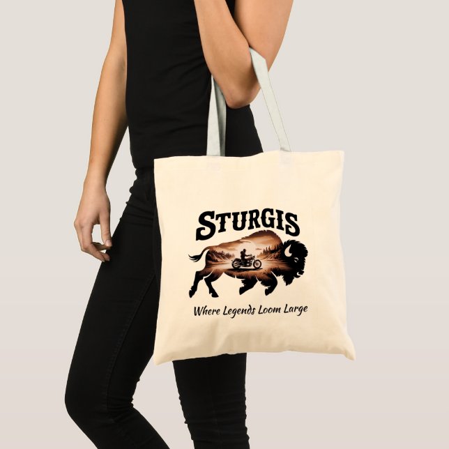 Tote Bag Sturgis Black Hills SD Bison Légendes (Devant (produit))