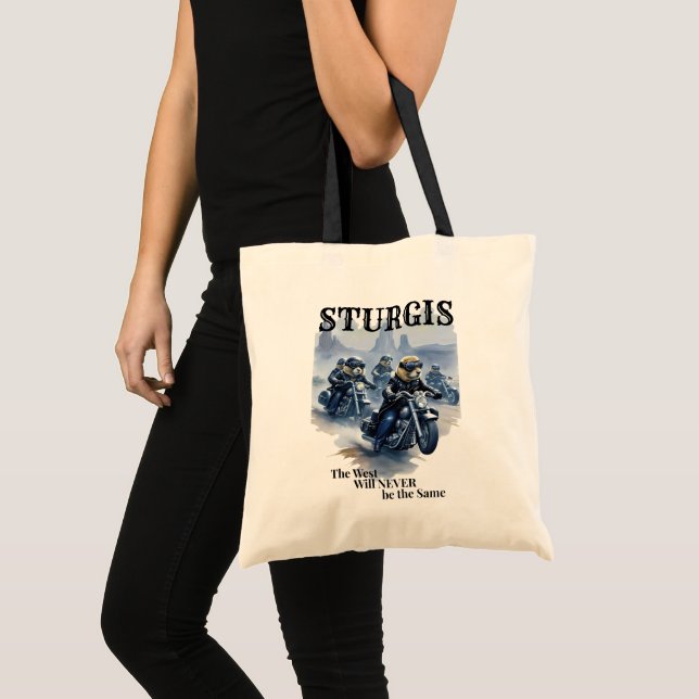 Tote Bag Sturgis Funny Chiens des Prairies Biker Gang Ouest (Devant (produit))