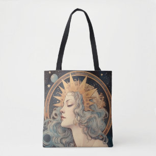 Tote Bag Style Art Nouveau Lune Stars Princess