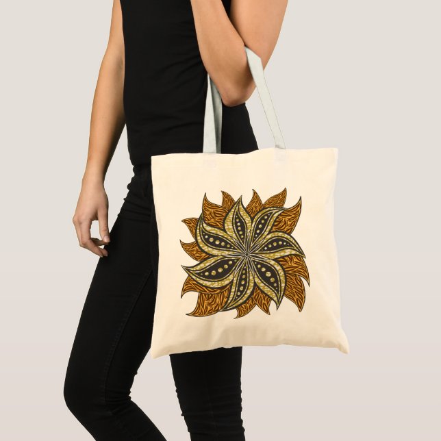 Tote Bag Style Batik Floral Abstrait africain (Devant (produit))