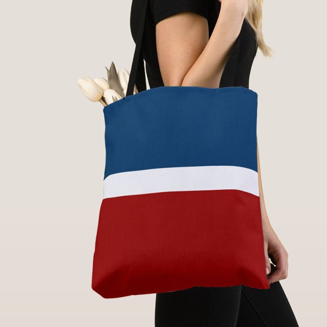 Tote Bag Style de bloc de couleur bleu blanc (Créateur téléchargé)