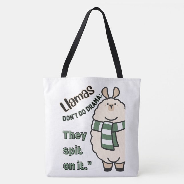 TOTE BAG STYLE DE CITATION DE LLAMA (Devant)