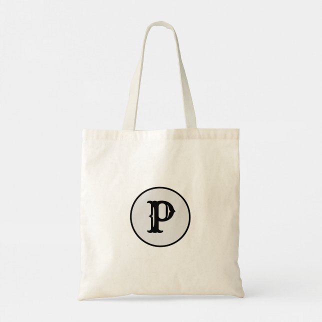 TOTE BAG STYLE ÉLÉGANT ET SIMPLE MONOGRAMME MODERNE (Dos)