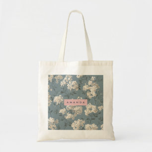 Tote Bag Style Floral Personnalisé Fleur de Cerisier Bleu C
