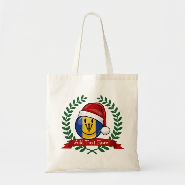 Tote Bag Style gai de Noël de drapeau des Barbade (Devant)