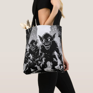 Tote Bag Style graphique rétro des années 50 de ville ruiné