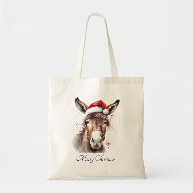 Tote Bag Style Marché de Noël Country Donkey (Devant)
