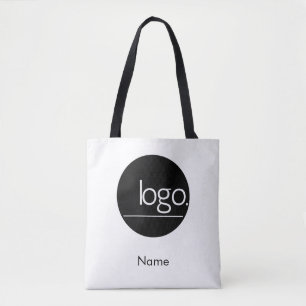 TOTE BAG STYLE MODERNE BLANC PROPRE LOGO NOM MARQUE D'AFFAI