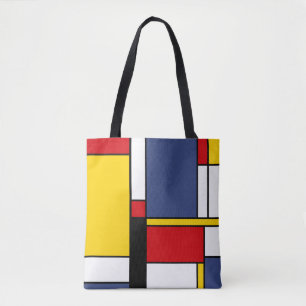 Tote Bag Style Mondrian Design d'art Abstrait moderne