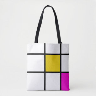 Tote Bag Style Mondrian Rose Jaune