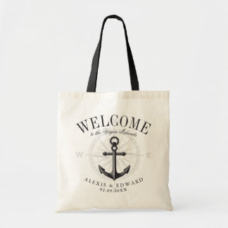 Tote Bag Style nautique Ancre personnalisée Accueil Noir Th