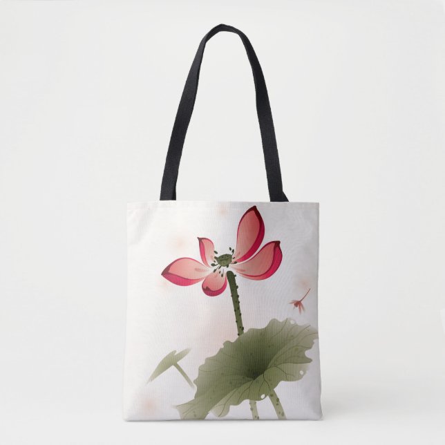 Tote Bag Style oriental Lotus (Devant)