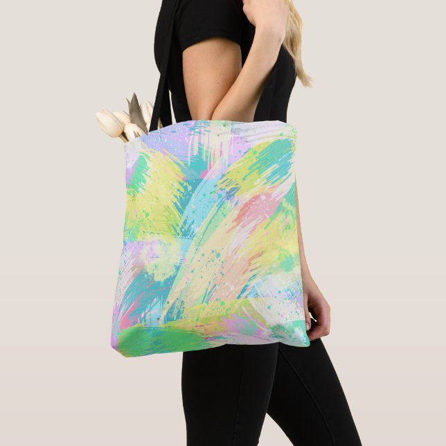 Tote Bag Style Pale Pastel couleurs Art Abstrait (De près)