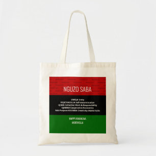 Tote Bag Style personnalisé NGUZO SABA Happy Kwanzaa