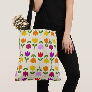 Tote Bag Style scandinave coloré sur Crm Flower Motif