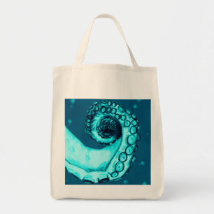 Tote Bag Style tatouage nautique turquoise Tentacle Octopus