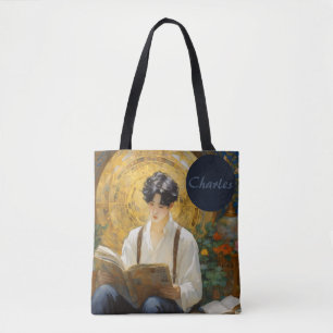 Tote Bag Style Vintage romantique Art de la lecture de garç
